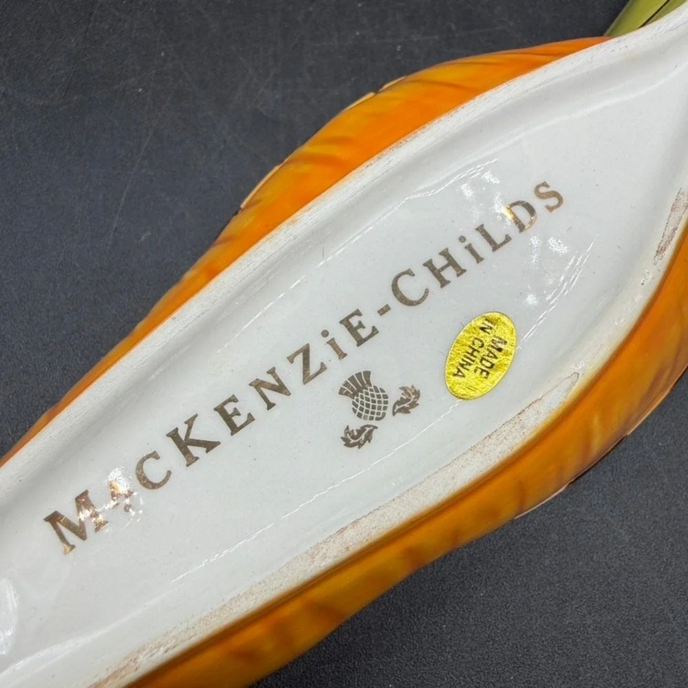 Mackenzie Childs Carrot Serving Dish Bowl 11.5